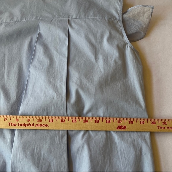 ZERO DEGREE CELSIUS RUFFLE SLEEVELESS SHIRT FEMININE PLAYFUL ELEGANT STATEMENT - Picture 8 of 10